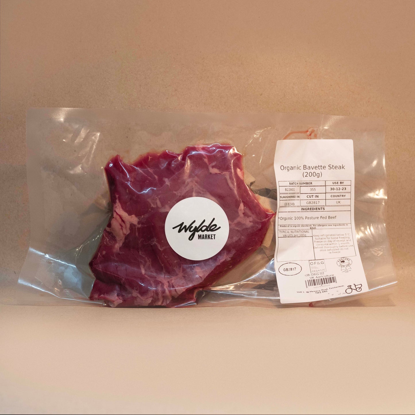 Pasture fed organic bavette