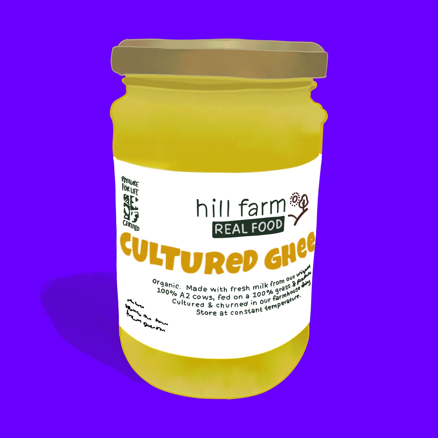 Pasture fed raw organic ghee