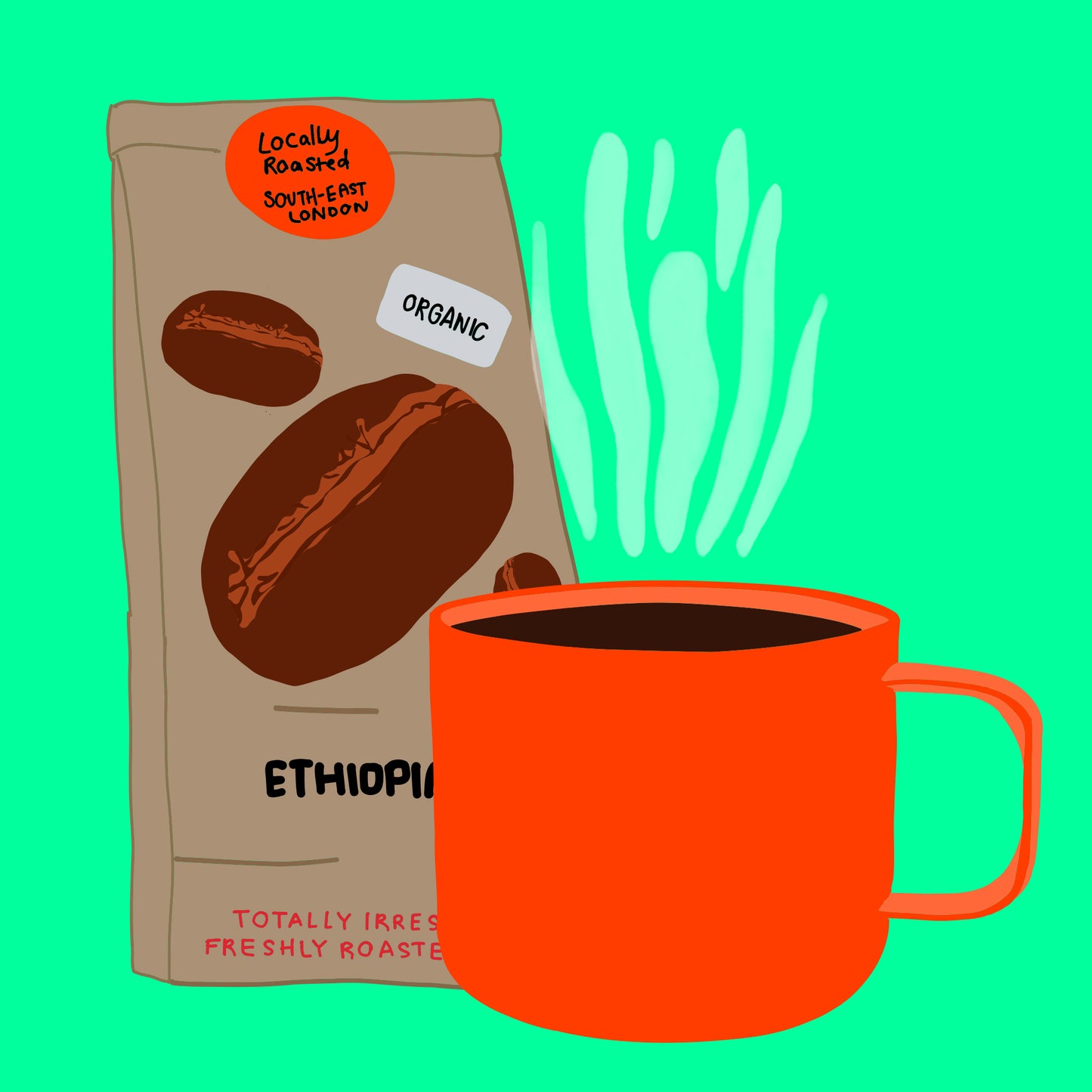 Organic Ethiopian ground coffee