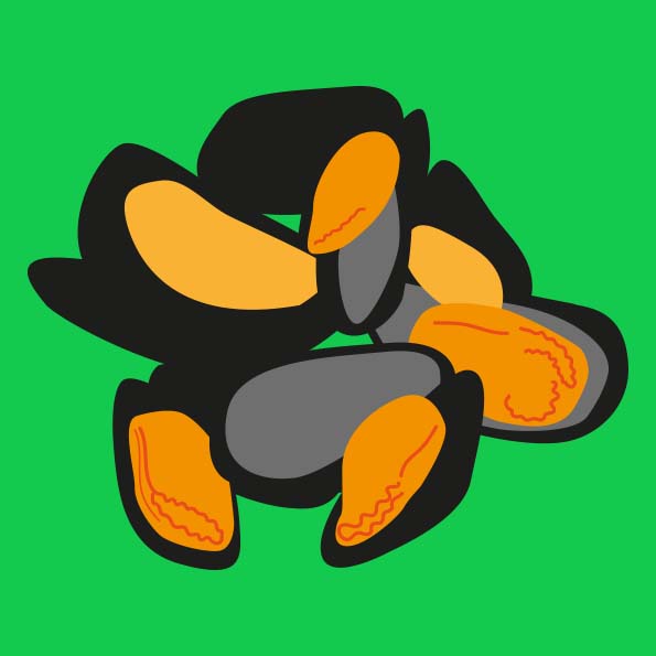 Rope grown mussels