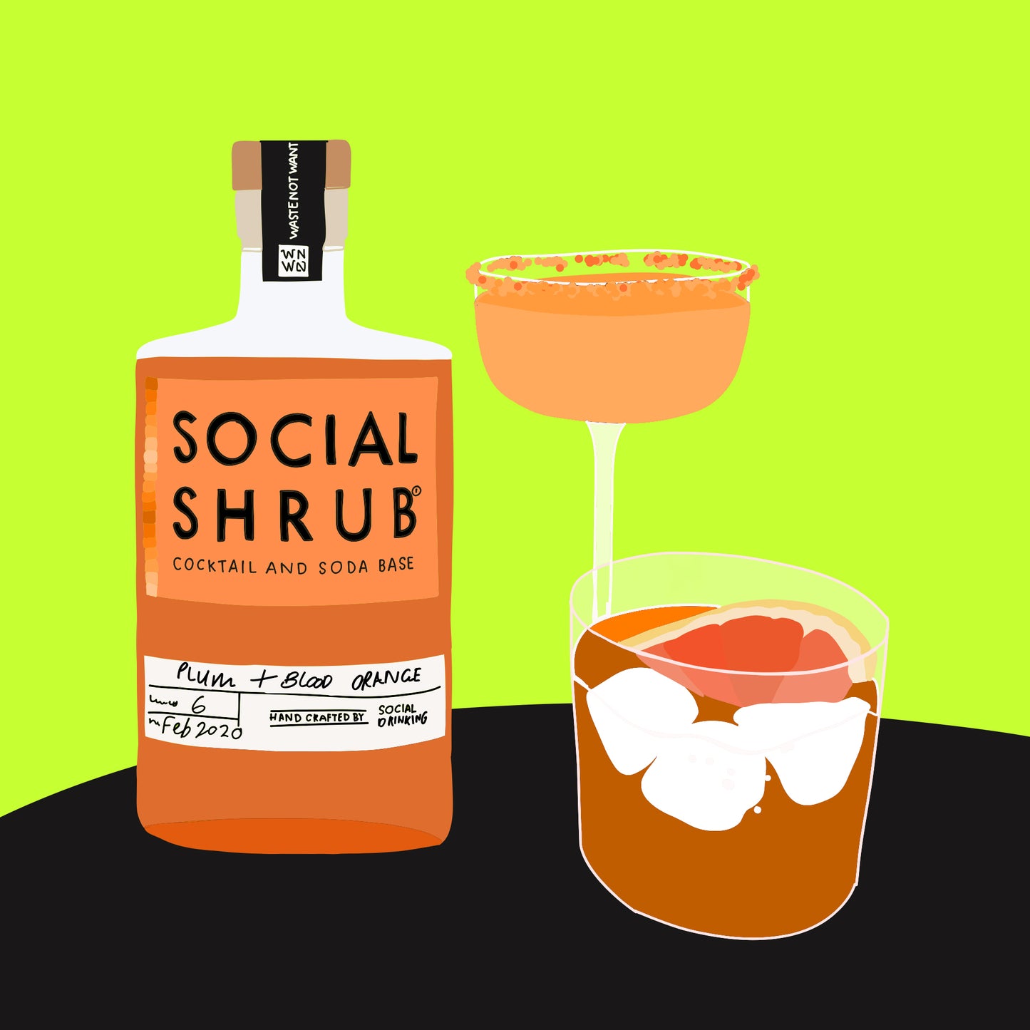 Plum and blood orange shrub