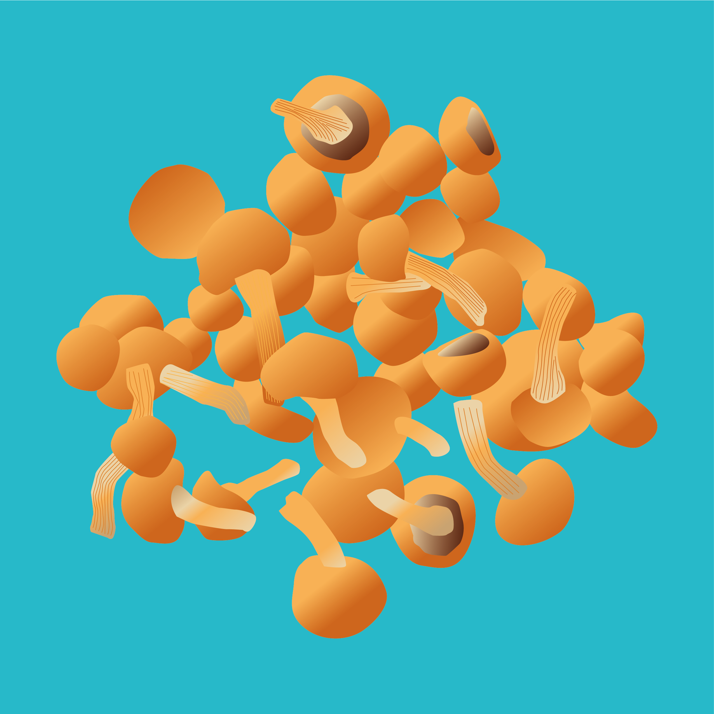 Organic butterscotch mushrooms