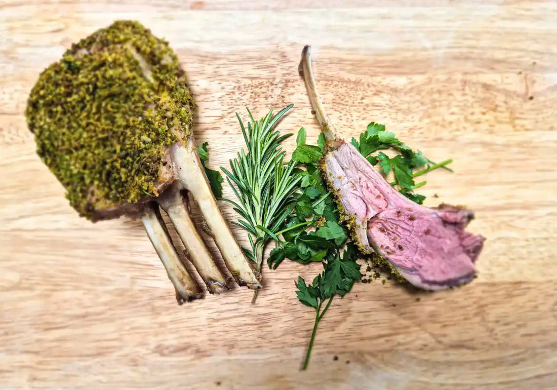 Herb crusted rack of lamb.