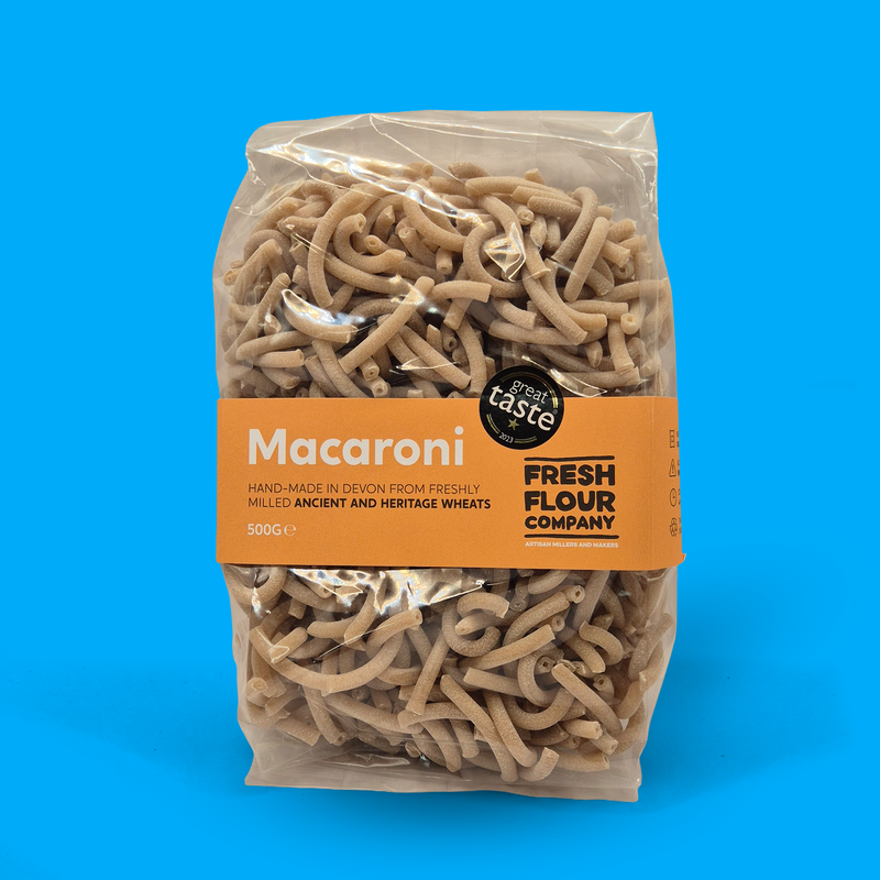 Ancient and heritage wheats macaroni pasta