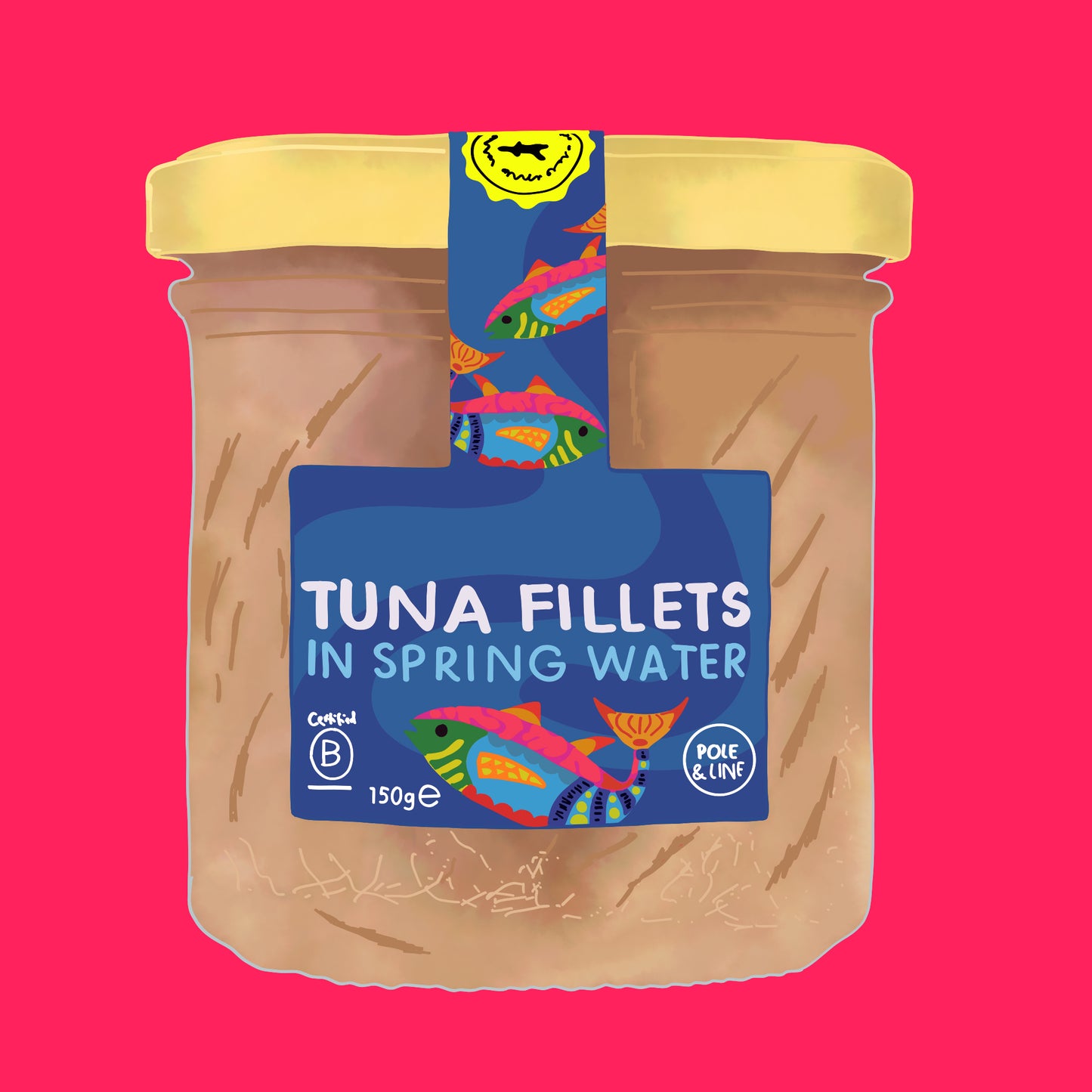 Rod and line caught wild tuna fillets in spring water