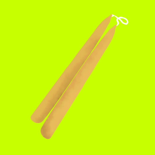 Hand-dipped British beeswax candles made from 100% natural beeswax.