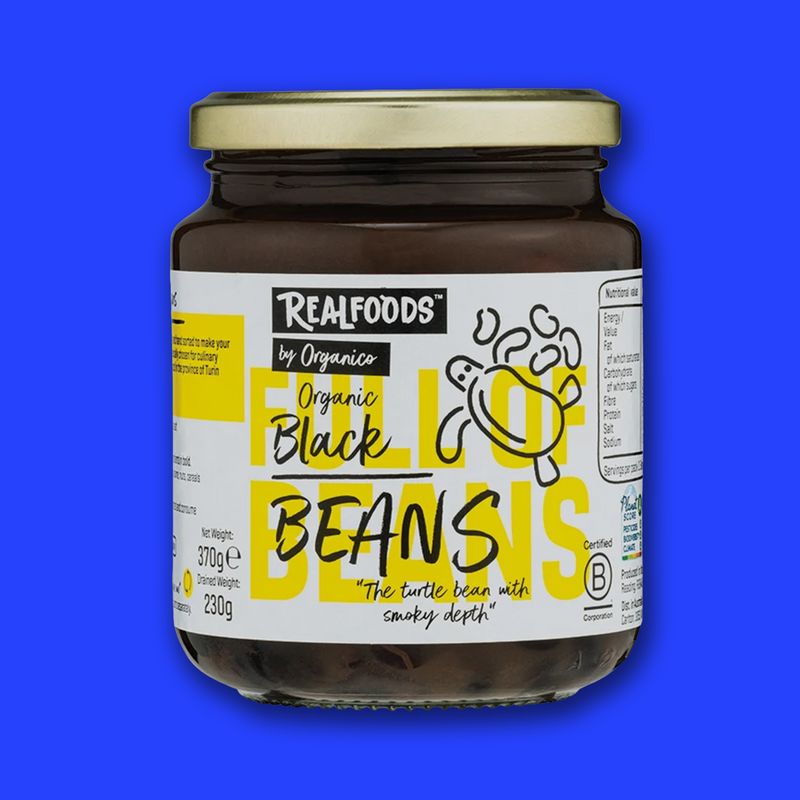Organic black beans in water