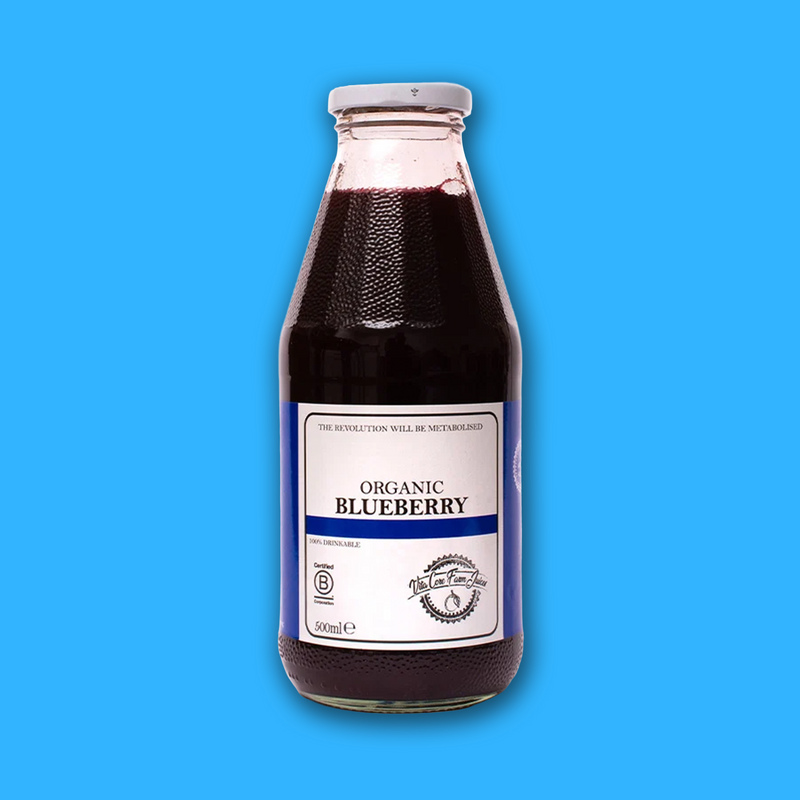 Organic blueberry and apple juice