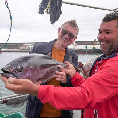 Producer Charles Reading Tinned Wild Fish from Small Boats