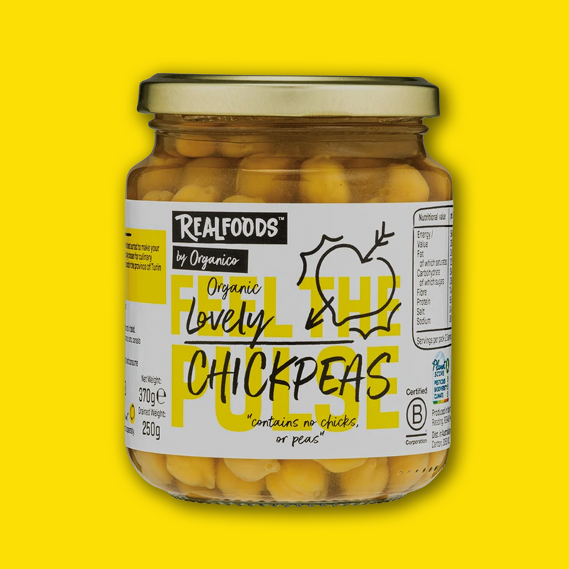 Organic chickpeas in water