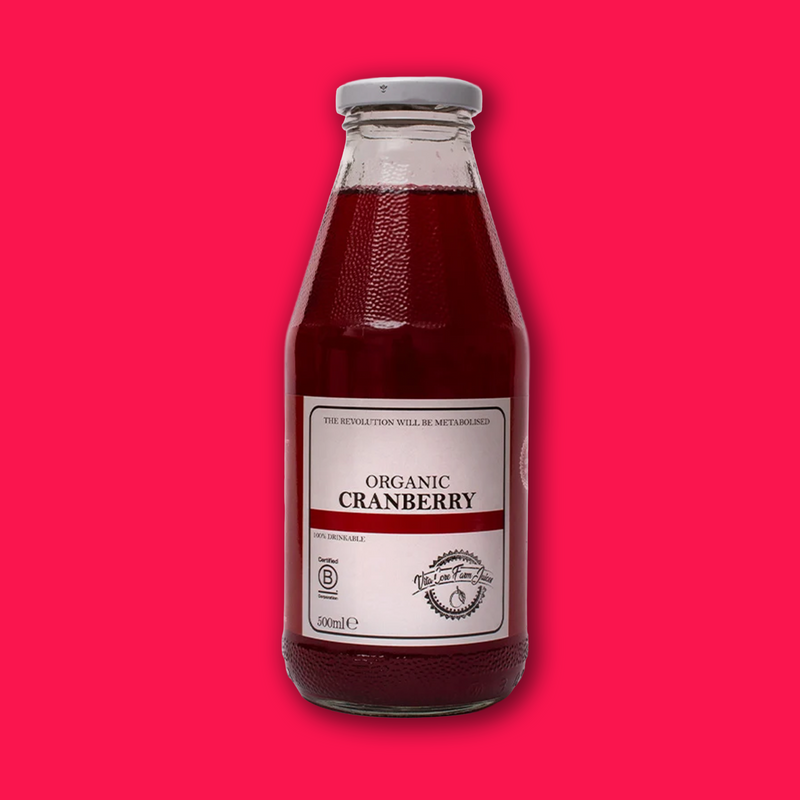 Organic cranberry and apple juice