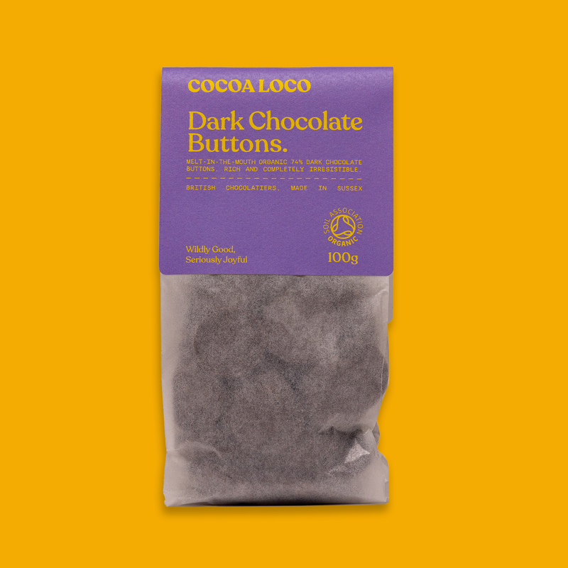 Organic dark chocolate buttons