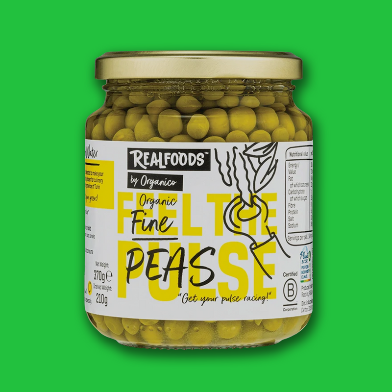 Organic fine peas in water