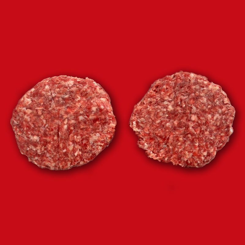 Pasture fed organic beef burgers