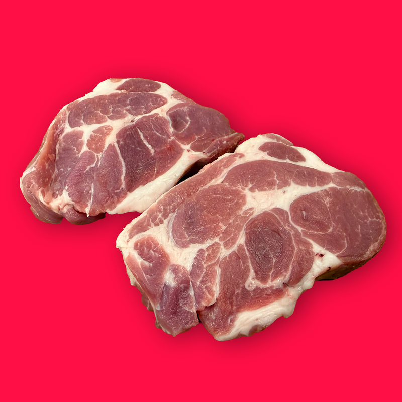 Organic pork collar steak