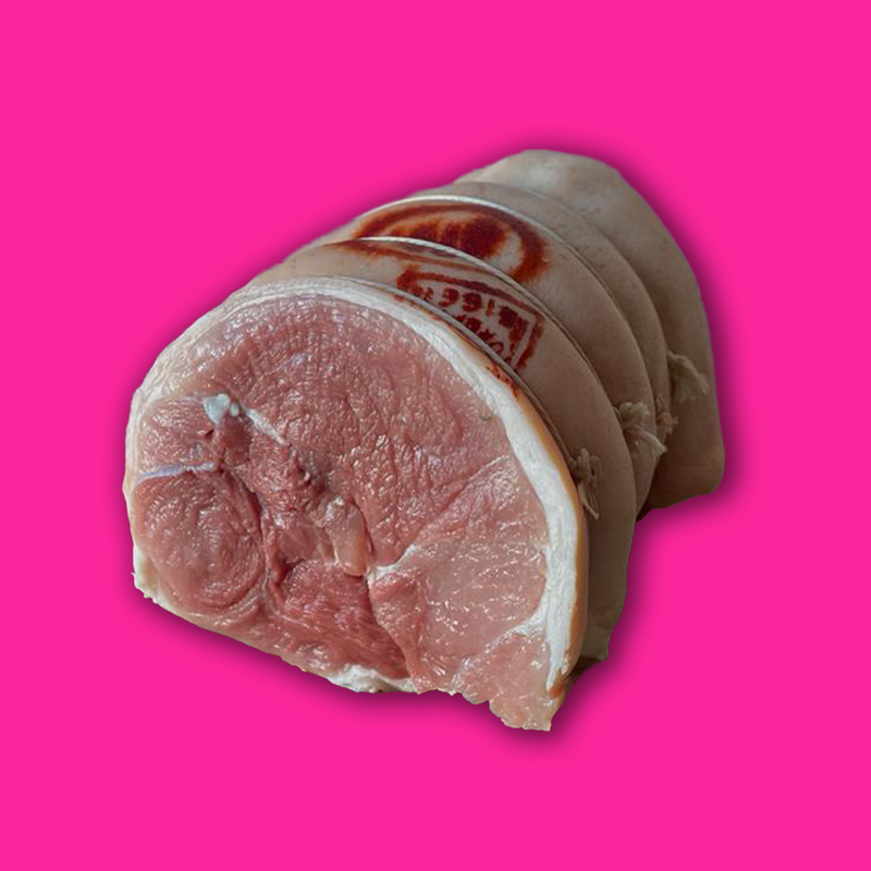 Organic pork leg boned and rolled