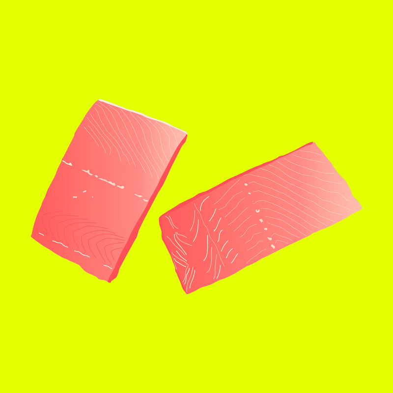 Frozen wild keta Alaskan salmon fillets