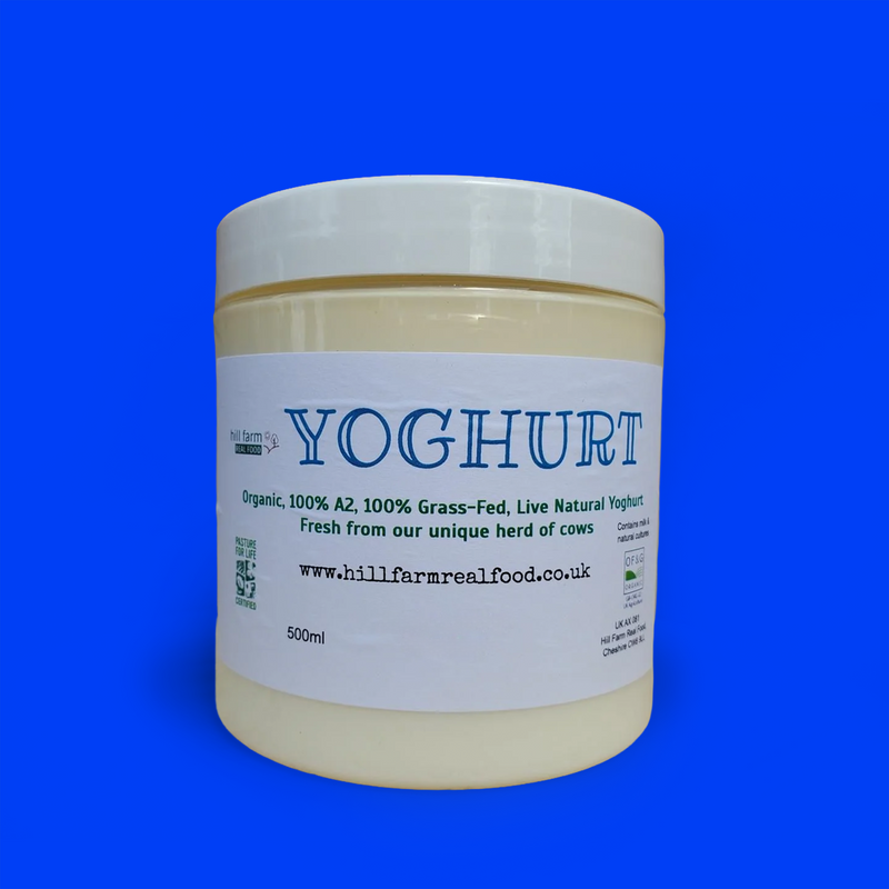 Pasture fed organic 'set' yoghurt