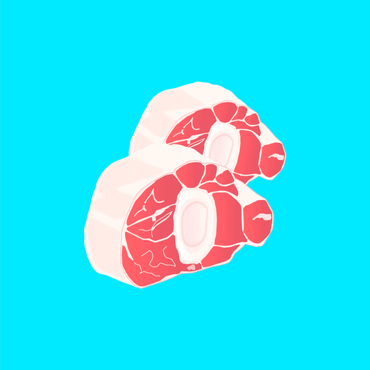 Pasture fed organic rose veal osso bucco