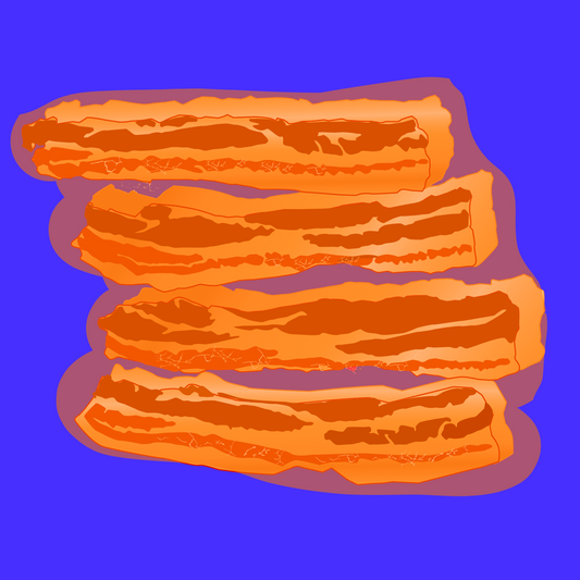 Marinated organic pork belly strips