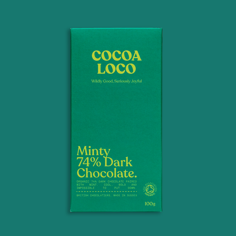 Organic mint dark chocolate bar