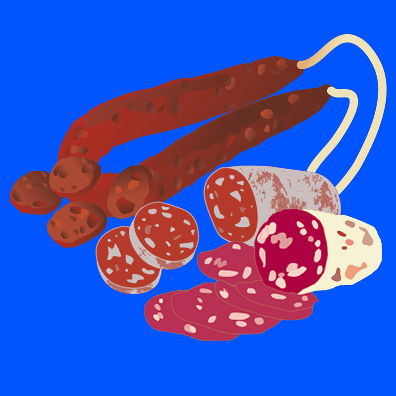 Organic sliced salami platters