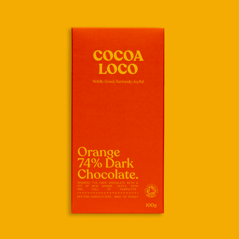 Organic orange dark chocolate bar