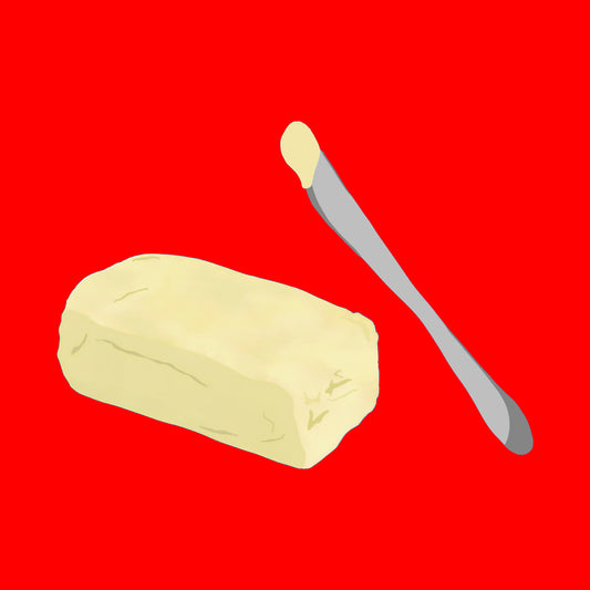 Organic salted butter with a rich, creamy texture and a smooth, golden finish, made from high-quality organic milk and lightly seasoned with natural sea salt 