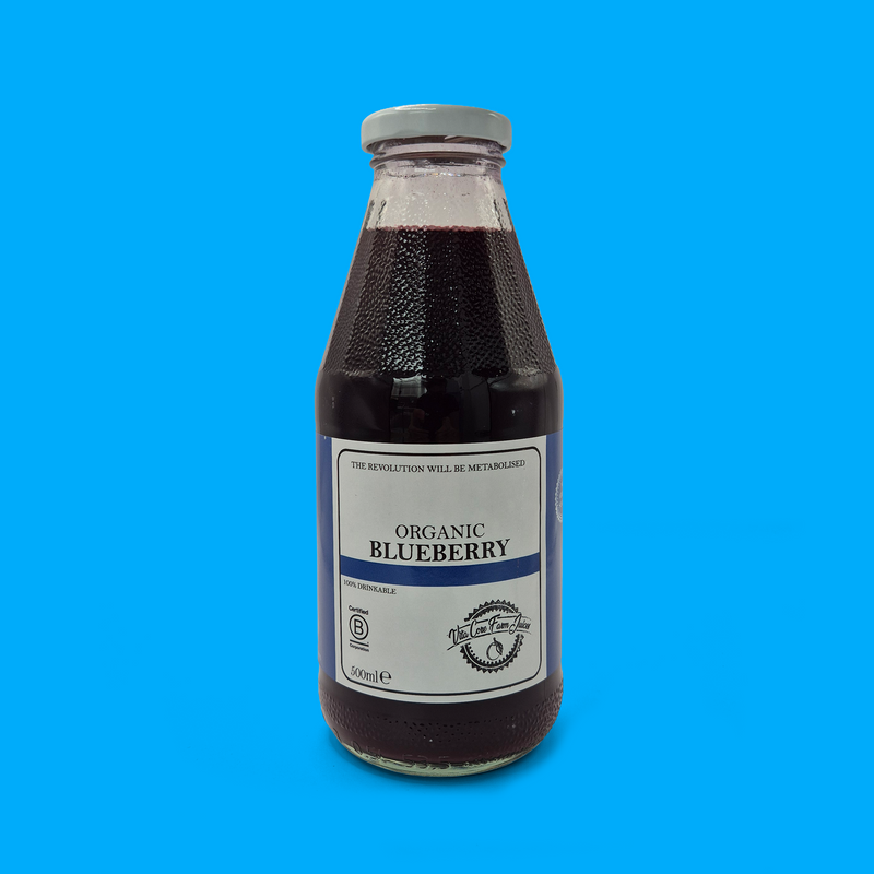 Organic blueberry and apple juice