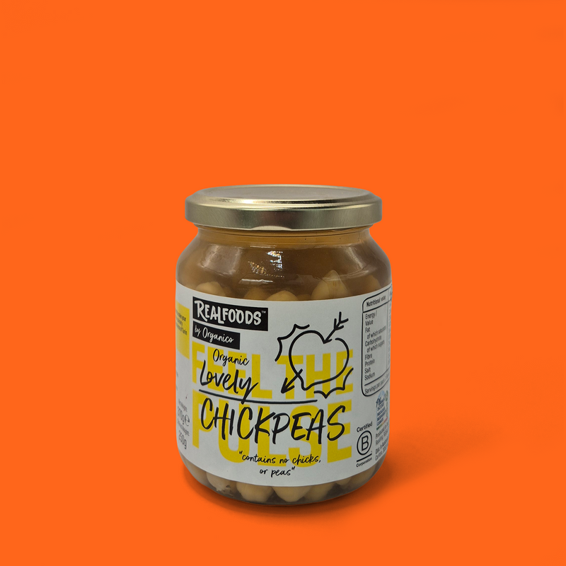 Organic chickpeas in water