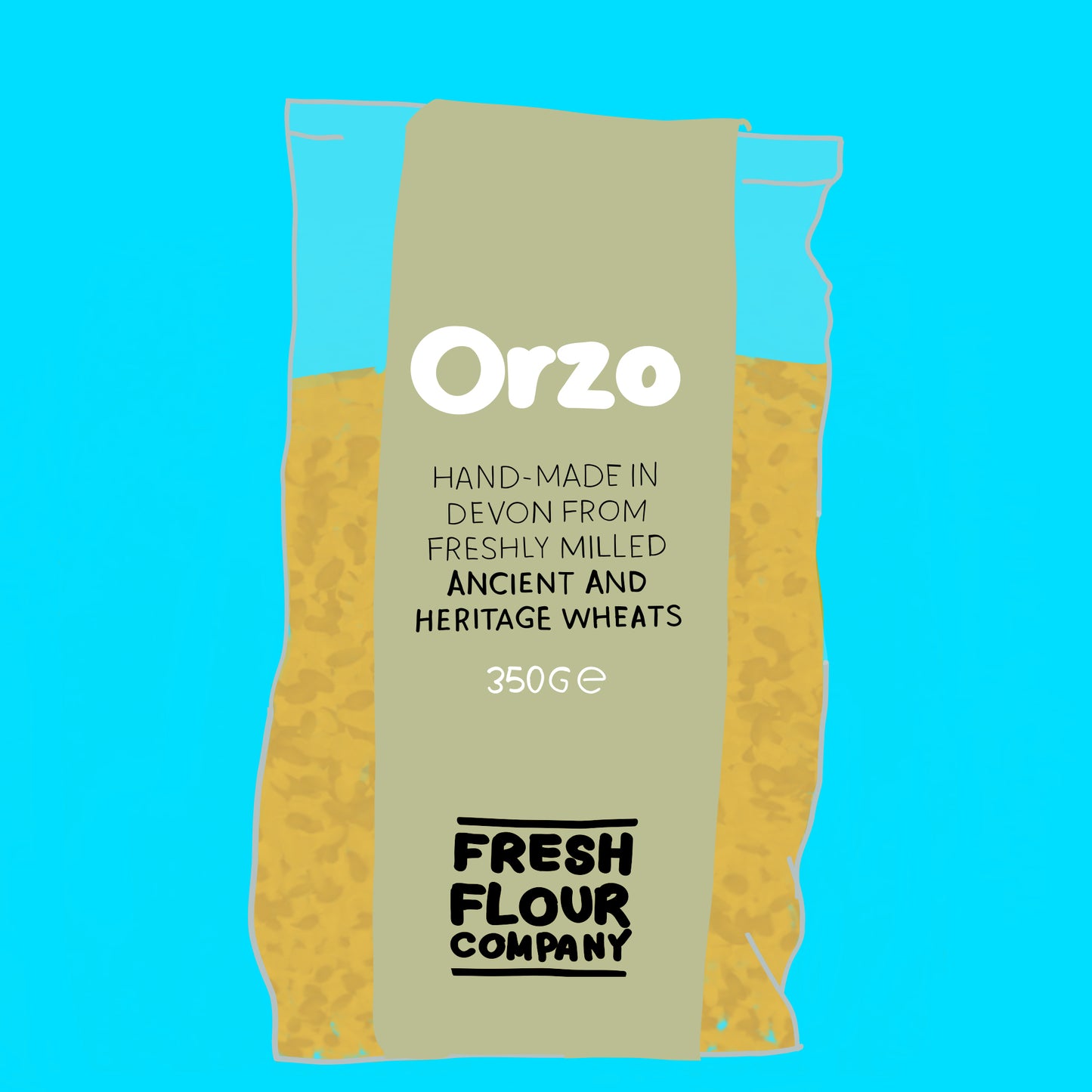 Organic orzo pasta made from freshly stoneground British wheat and pure water.
