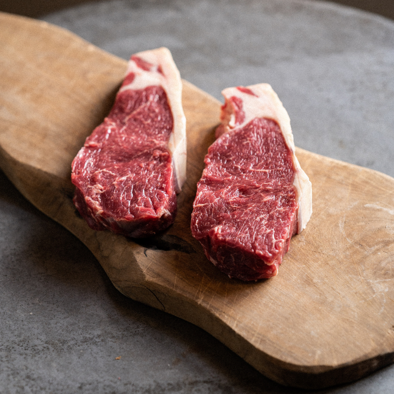 Pasture fed organic dry aged beef sirloin steak
