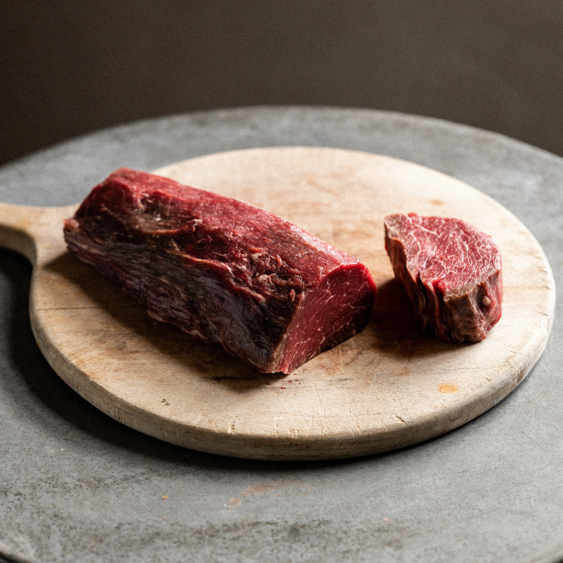 Pasture fed organic dry aged beef whole fillet