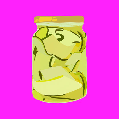 Biodynamic organic pickled courgette