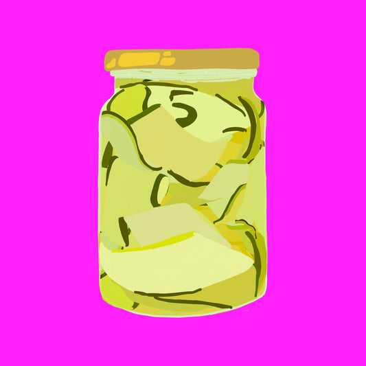 Biodynamic organic pickled courgette