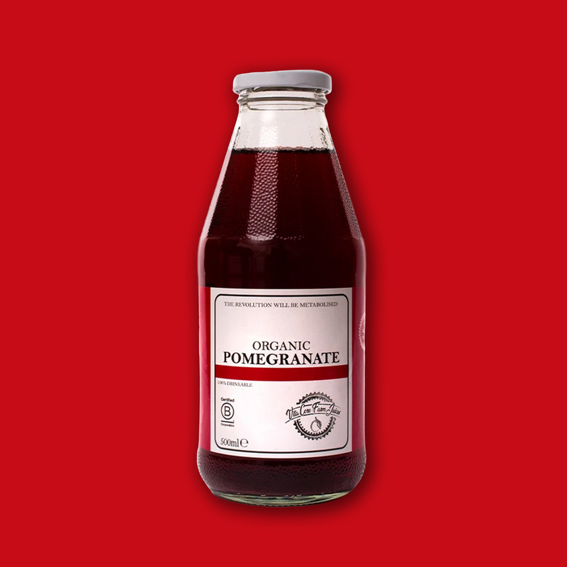 Organic pomegranate and apple juice