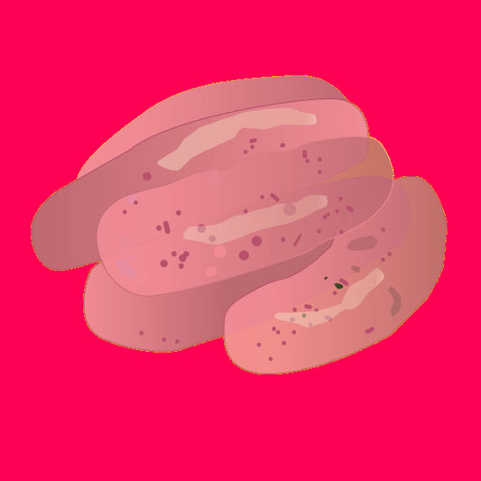 Organic caramelised onion sausages