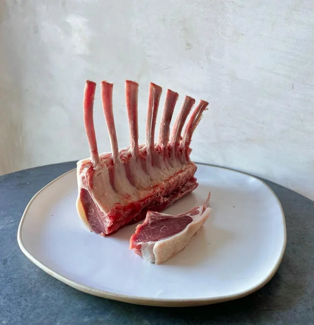 Pasture fed organic lamb rack French trimmed