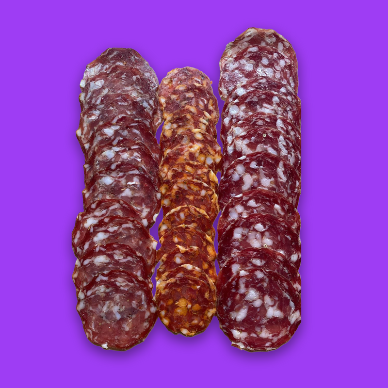 Organic sliced salami platters