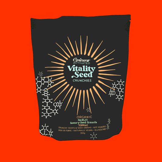 Activated garlic savoury seed granola