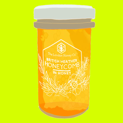 Heather honeycomb in honey