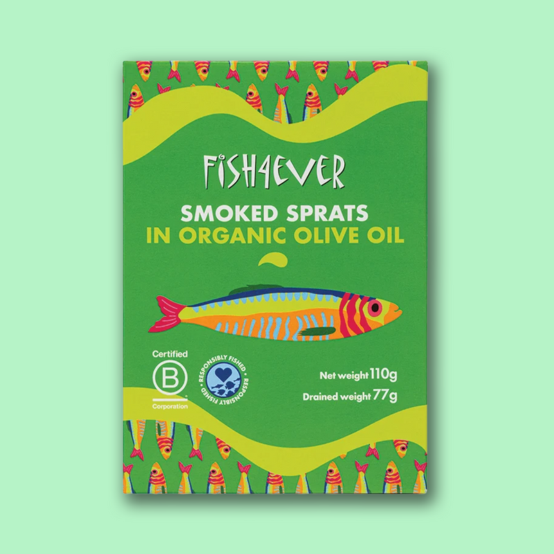 Smoked sprats in organic olive oil