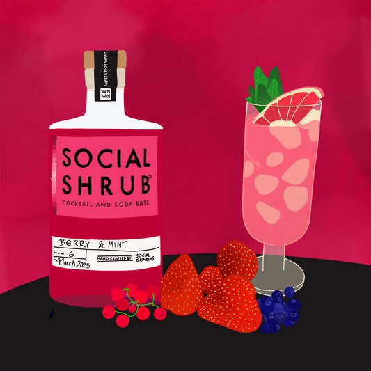 Summer berry and mint shrub