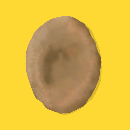 Fresh sourdough pita bread with a golden crust and soft, airy interior.