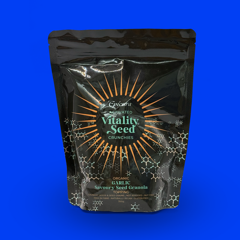 Activated garlic savoury seed granola