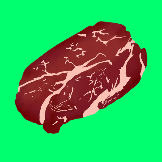 Pasture fed organic beef feather steak