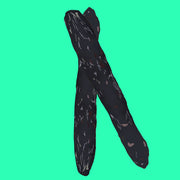 Illustration of wild duck and pistachio mini salami, sliced cured meat with pistachio pieces.