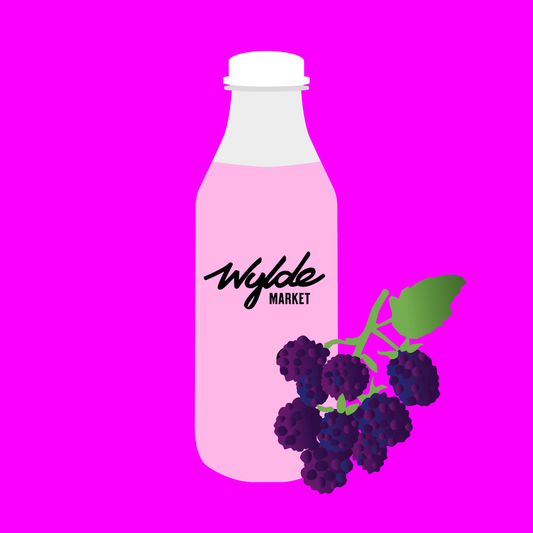 Pasture fed raw organic kefir with blackberry