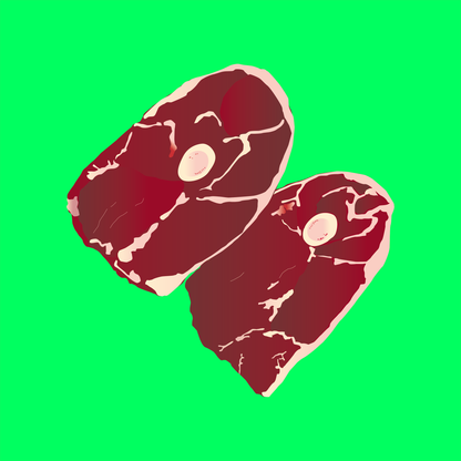 Pasture fed organic conversion lamb leg steaks