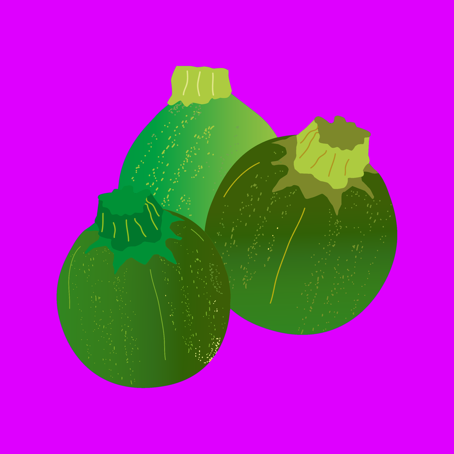 Organic round courgettes